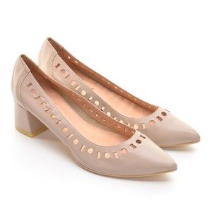 French Sole Tan Leather Winged Pointed Toe Pumps 7 B